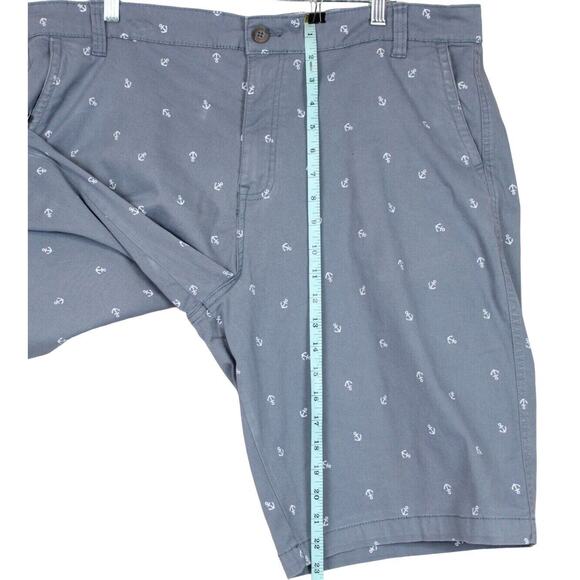 Company 81 Chino Short Anchor Print Pockets Flat Front Men 40 / 11 Gray Nautical - Picture 4 of 10